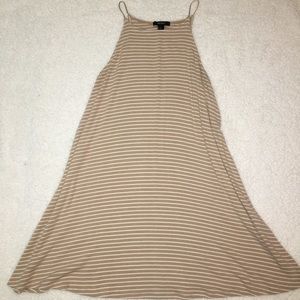 Tan and white striped spaghetti strapped dress!!